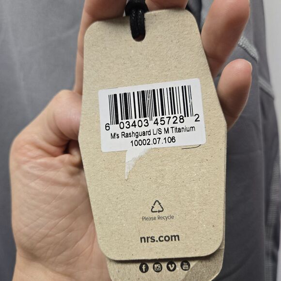 NRS Mens Rash Guard sz Medium Gray Stretch Swim Paddle Raft Surf Beach UPF50 NWT - Picture 8 of 11